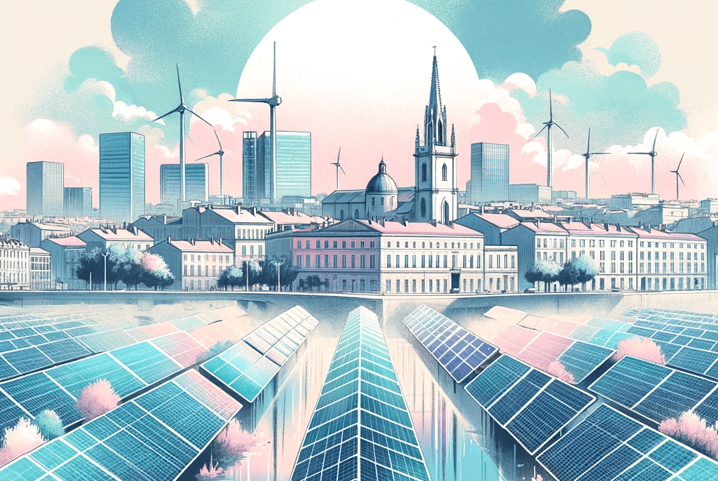 un dessin qui presente la ville de montpellier dans sa transition ecologique